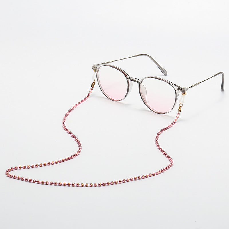 Fashionable Cat-Eye Glasses with Beaded Chain Bowlift