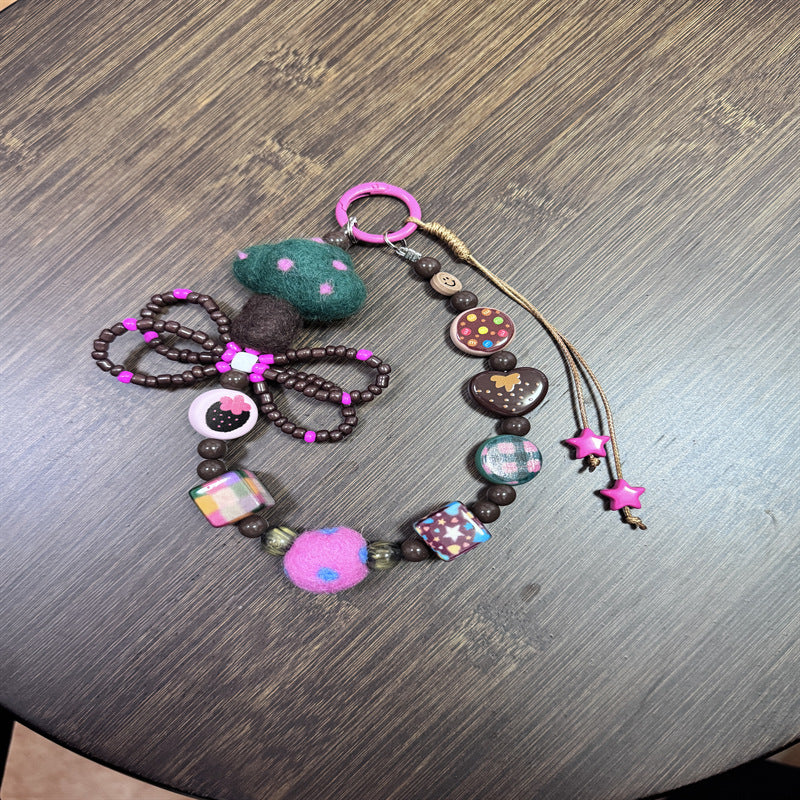 Decorative Beaded Charm Keychain Bowlift 1790135023