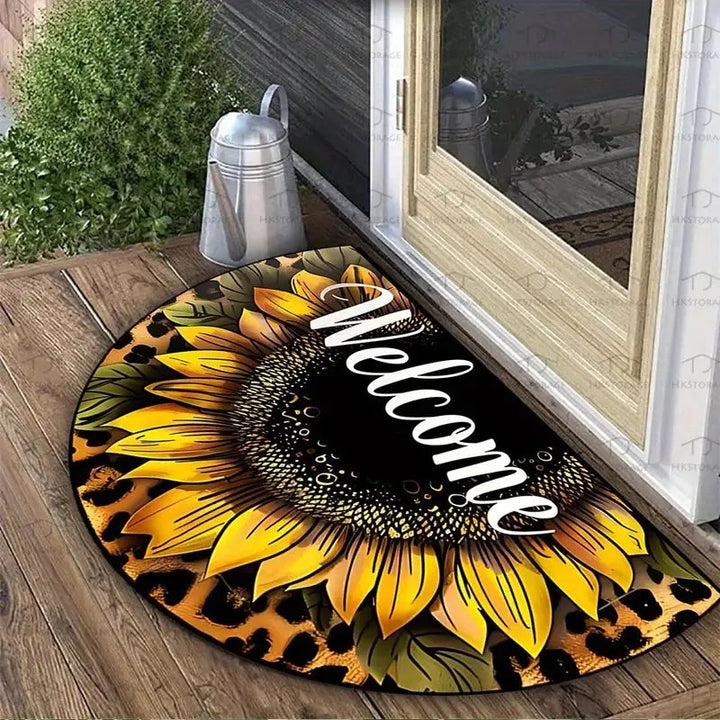 Floral Themed Welcome Mat Bowlift