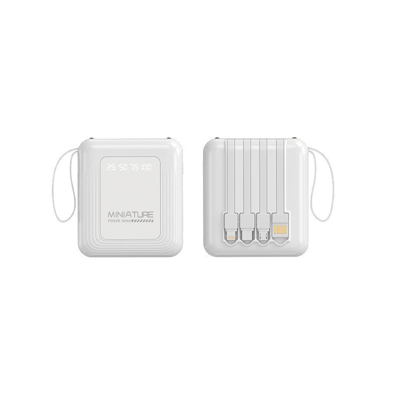 Mini power bank with integrated multifunction charging cable Bowlift