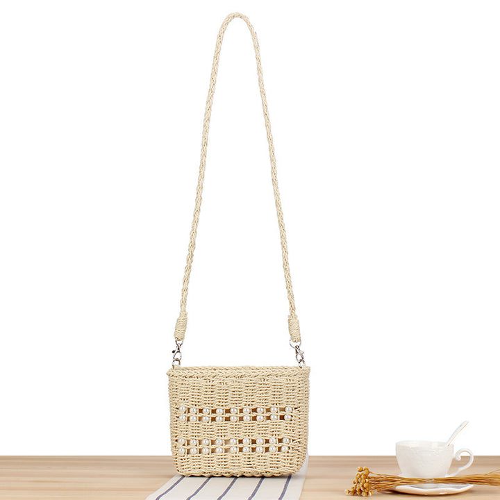 Shoulder bag with bead embellishment Bowlift