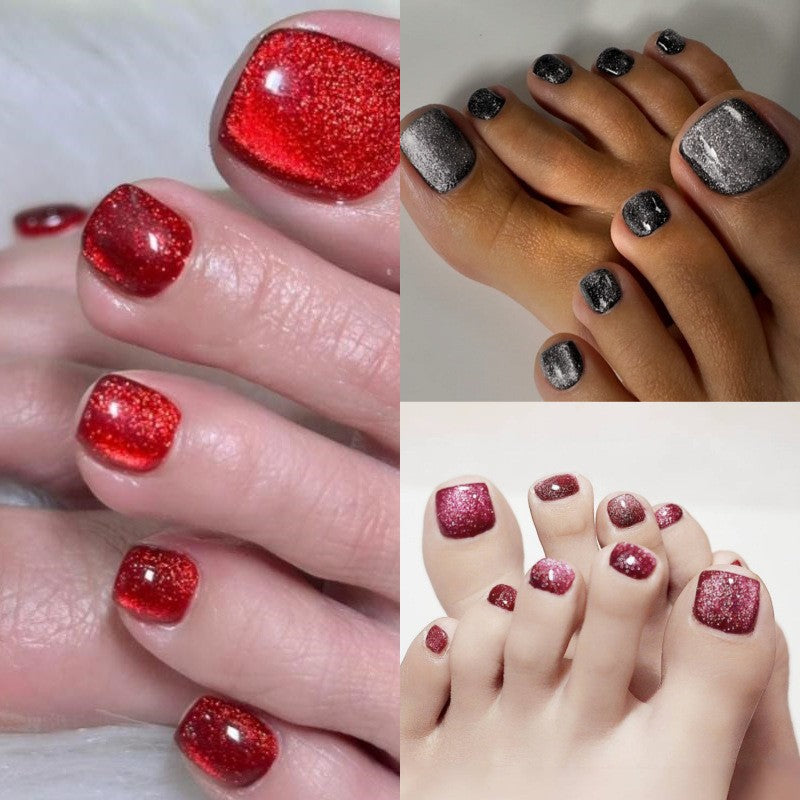 Premium Glittery Press-On Toe Nails Bowlift