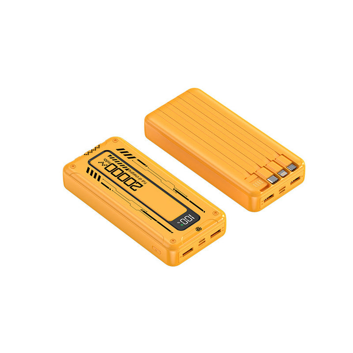 Portable power bank with integrated cable management and digital display Bowlift