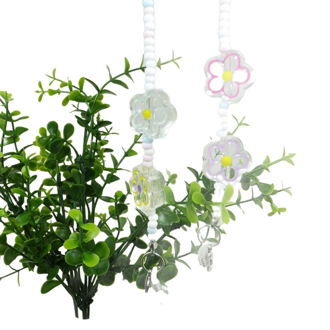Playful glasses holder chain with flower pendants Bowlift