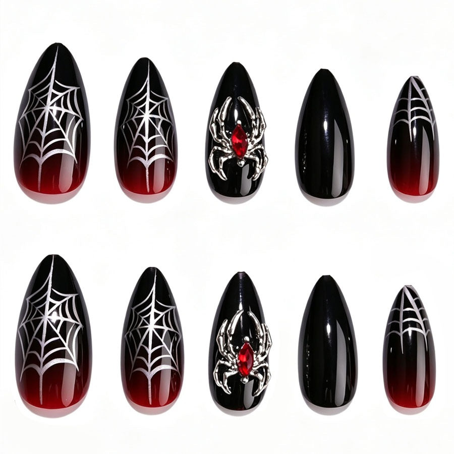 Glamorous artificial nails with spider design Bowlift