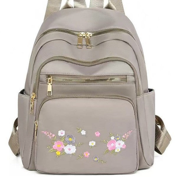 Women's Floral Embroidered Backpack Bowlift
