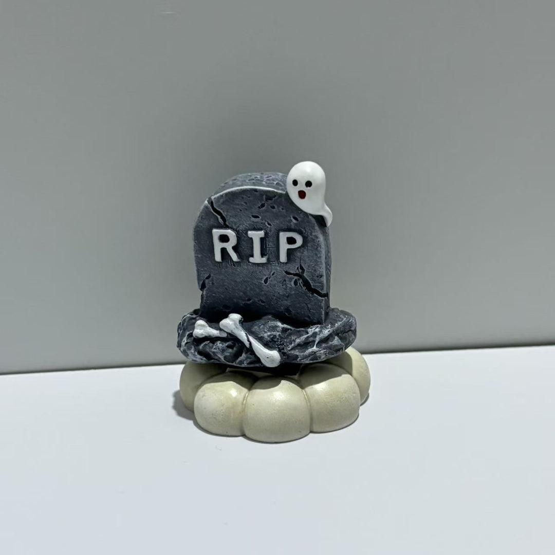 Decorative grave stone figure with ghost Bowlift
