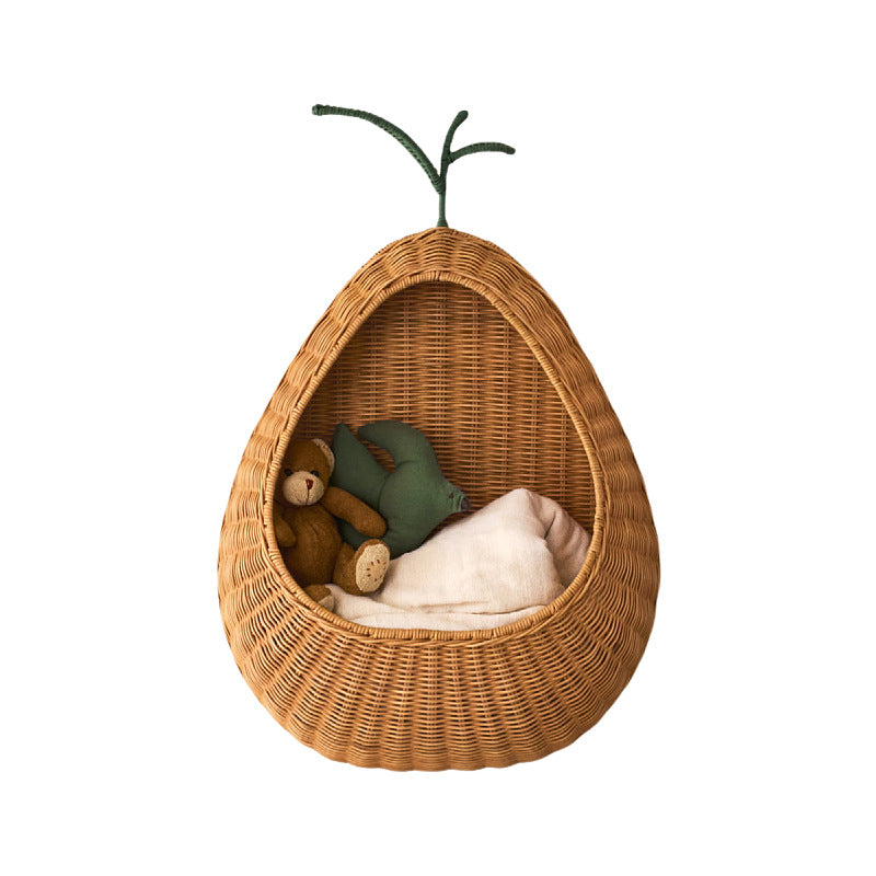 Decorative Woven Pear-Shaped Storage Basket Bowlift