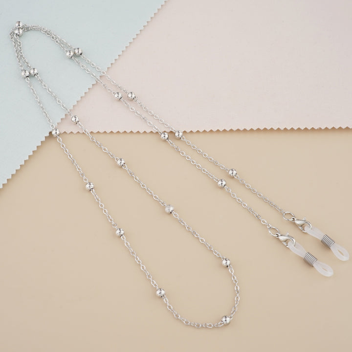 Silver Bead Decorative Eyewear Holder Chain Bowlift