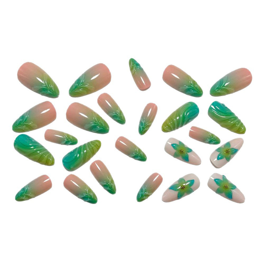 Artificial nails with playful floral design Bowlift