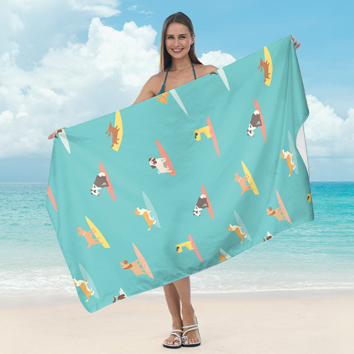 Beach towel with tropical palm pattern and high-quality microfiber fabric Bowlift