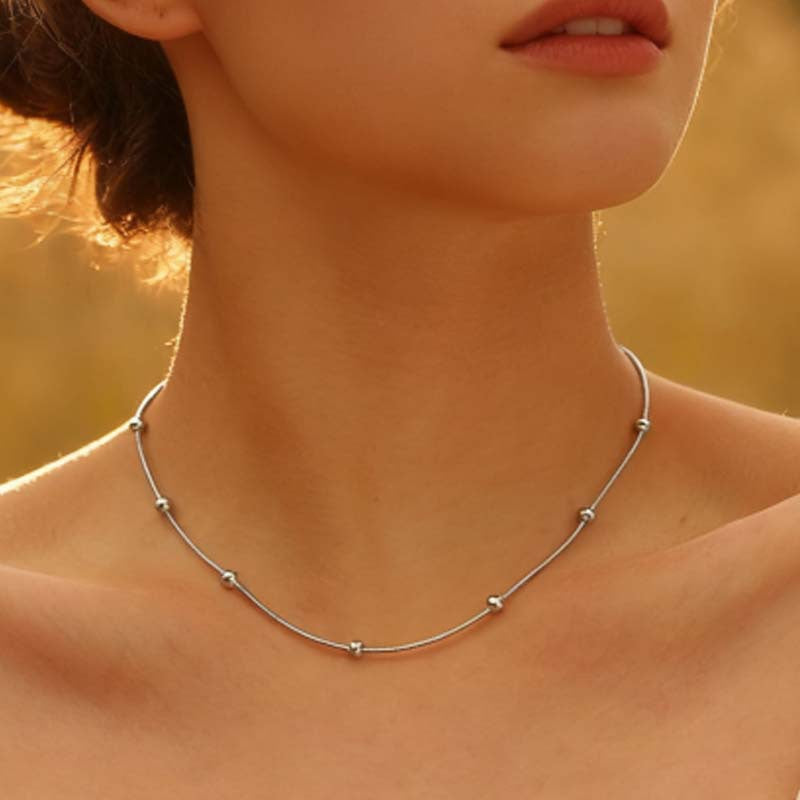 Minimalist Silver Charm Bracelet Bowlift