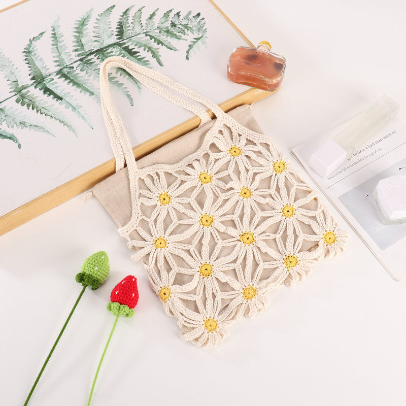 Handcrafted flower pattern shopper bag Bowlift