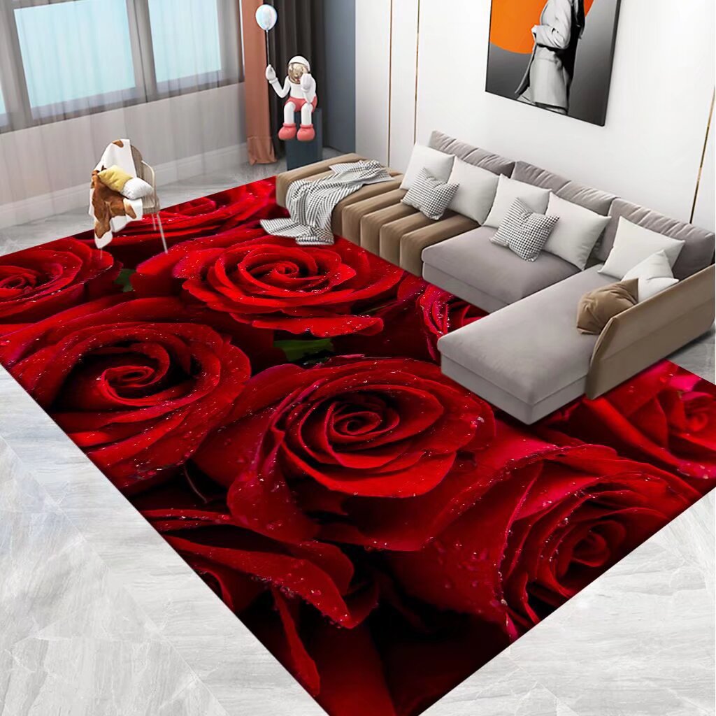 3D Printed Floral Area Rug Bowlift