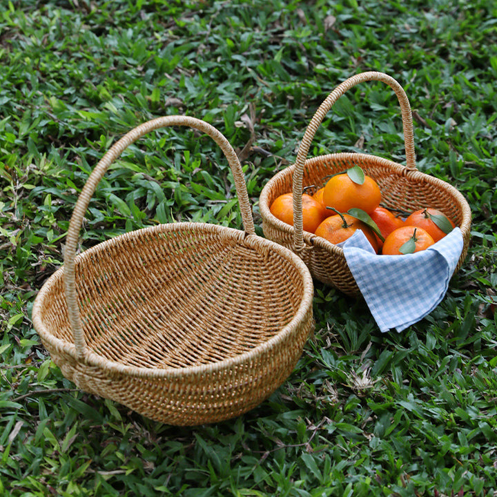 Handwoven Artisan Market Basket Bowlift