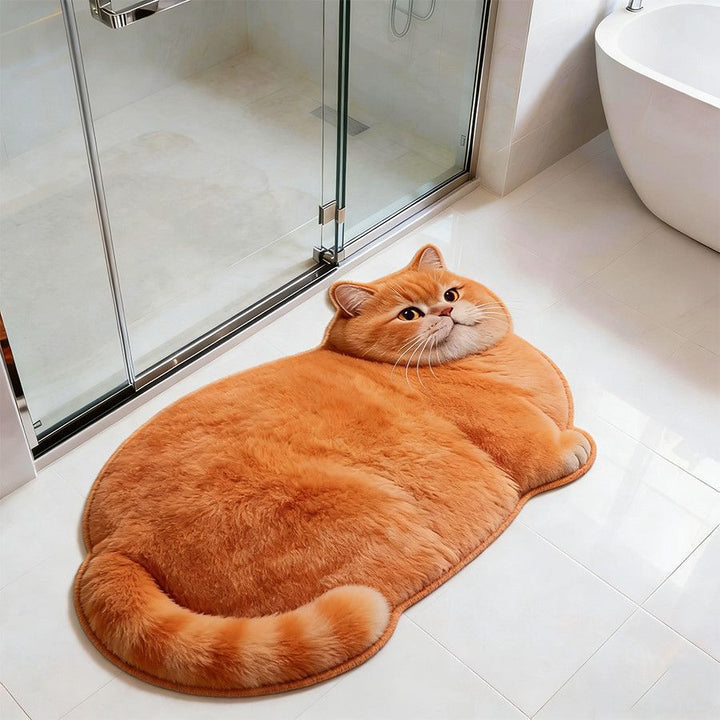 Cat-Shaped Bath Mat Bowlift