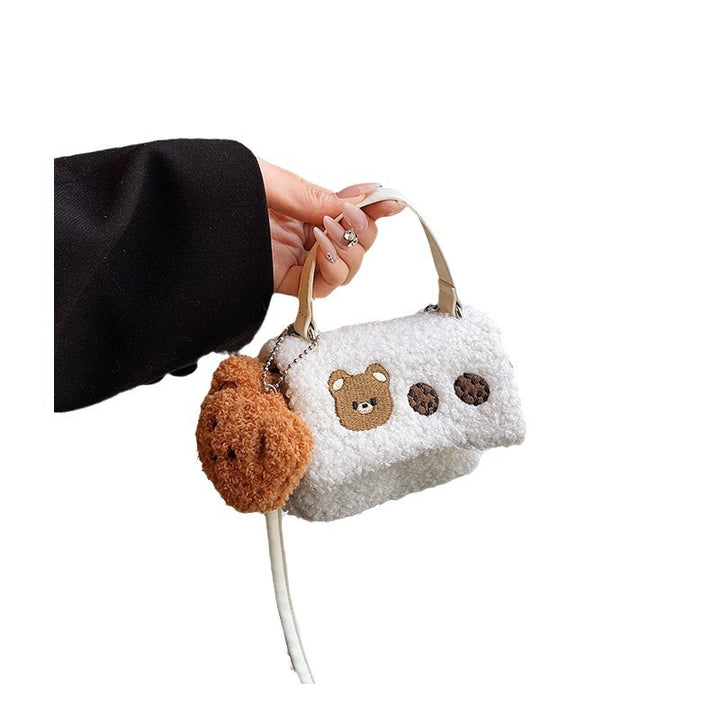 Plush Crossbody Bag with Cute Animal Design Bowlift