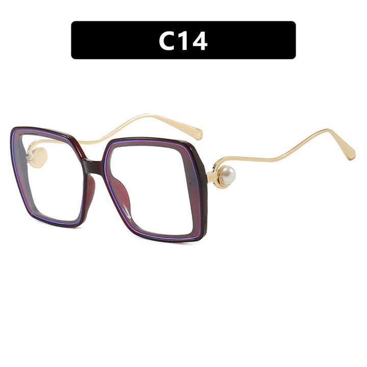 Women's fashionable square glasses with elegant metal frame and unique accents Bowlift
