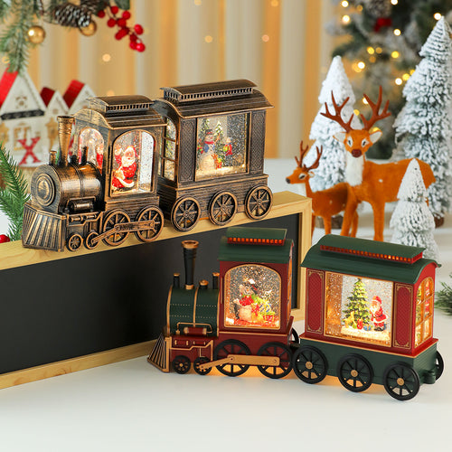 Decorative LED Christmas Train Figurine Bowlift