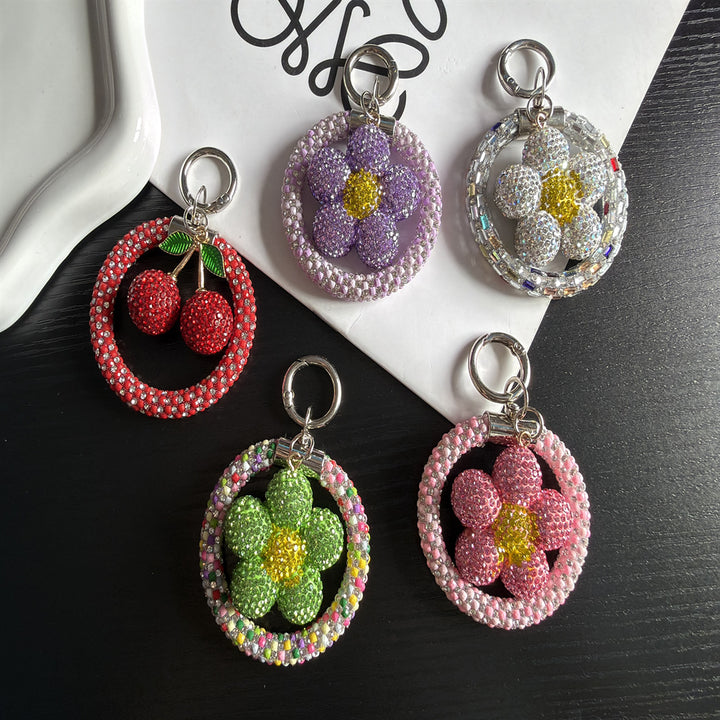 Cherry Themed Rhinestone Keychain Bowlift