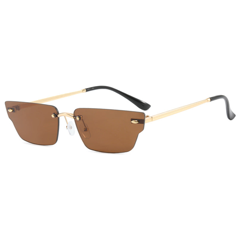 Women's geometric sunglasses with delicate frame and transparent lenses Bowlift