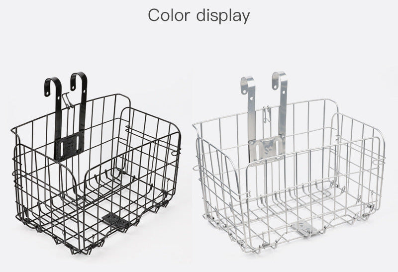 foldable steel wire rear bike cargo basket with adjustable quick-release hooks Bowlift