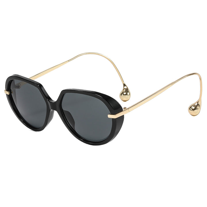 Women's Cat-Eye Sunglasses with Golden Accents and Stylish Frame Bowlift