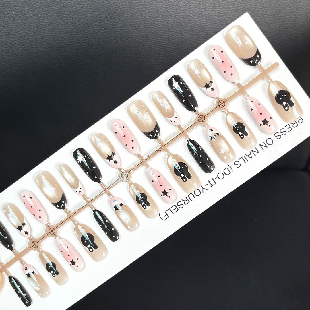 Artistic Press-On Nail Design Bowlift