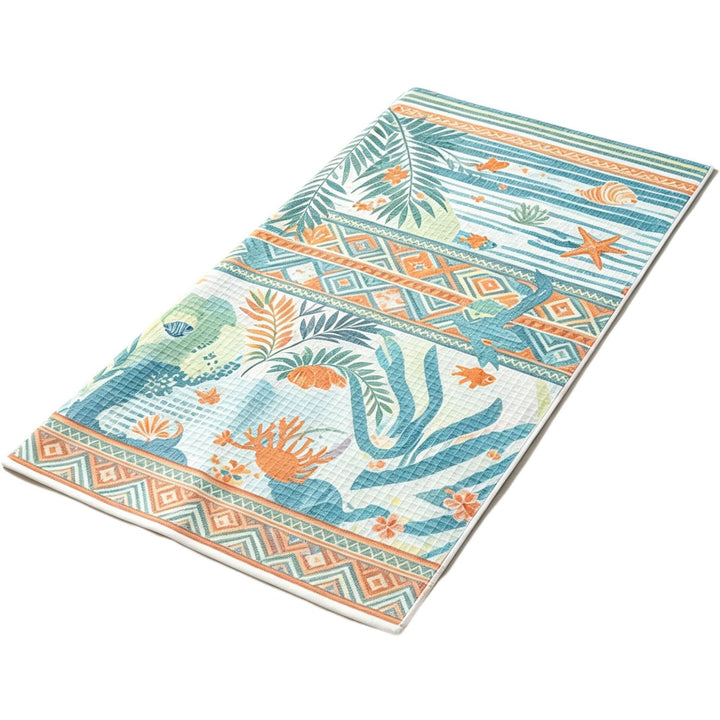 Beach towel with tropical pattern and high-quality waffle texture Bowlift