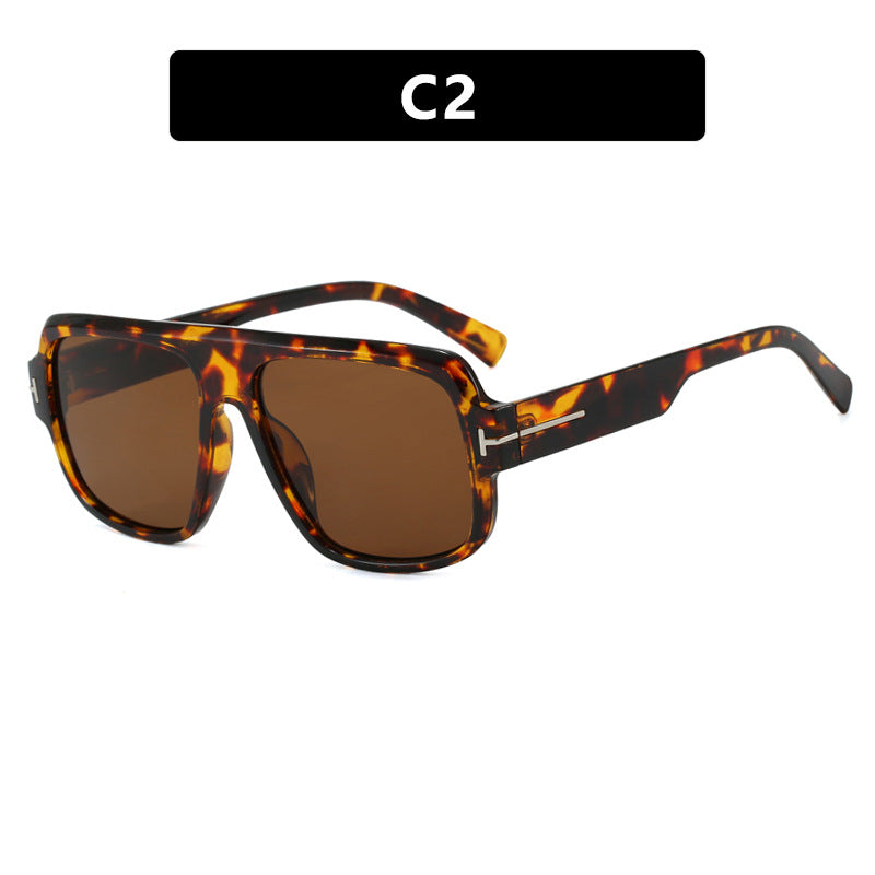 Women’s fashionable square sunglasses with trendy tortoiseshell pattern Bowlift