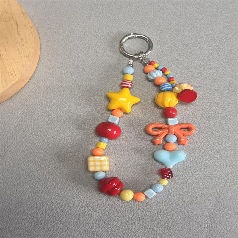 Playful Beaded Charm Keychain Bowlift 1790134757