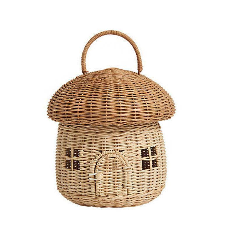 Fun Mushroom-Shaped Woven Storage Basket Bowlift