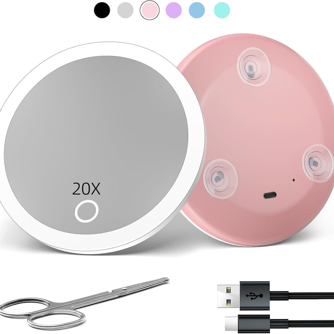 TenX LED Suction Magnifying Makeup Mirror with Touch Sensor USB Rechargeable Portable Bowlift