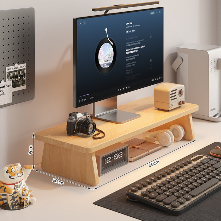 Modern Wooden Monitor Stand with Storage Bowlift