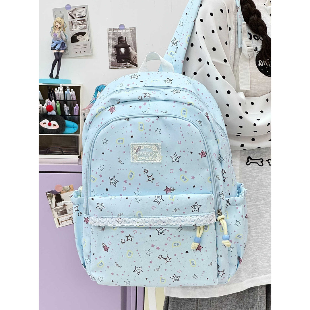 Cartoon-Themed Multi-Pocket Backpack Bowlift