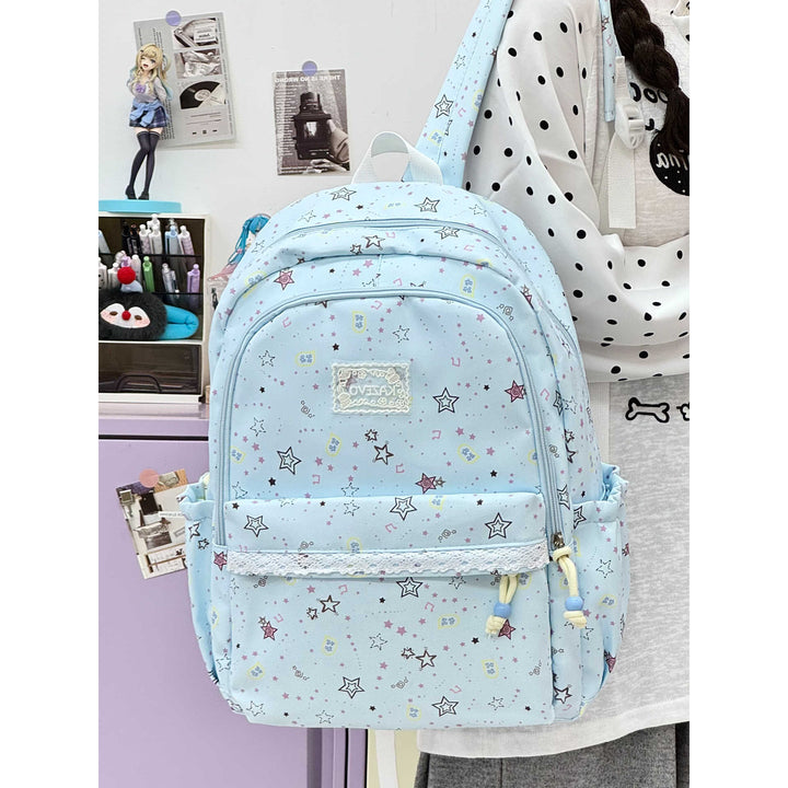 Cartoon-Themed Multi-Pocket Backpack Bowlift