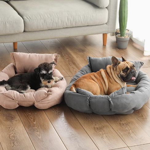 Orthopedic Dog Bed with Cushioned Bolsters