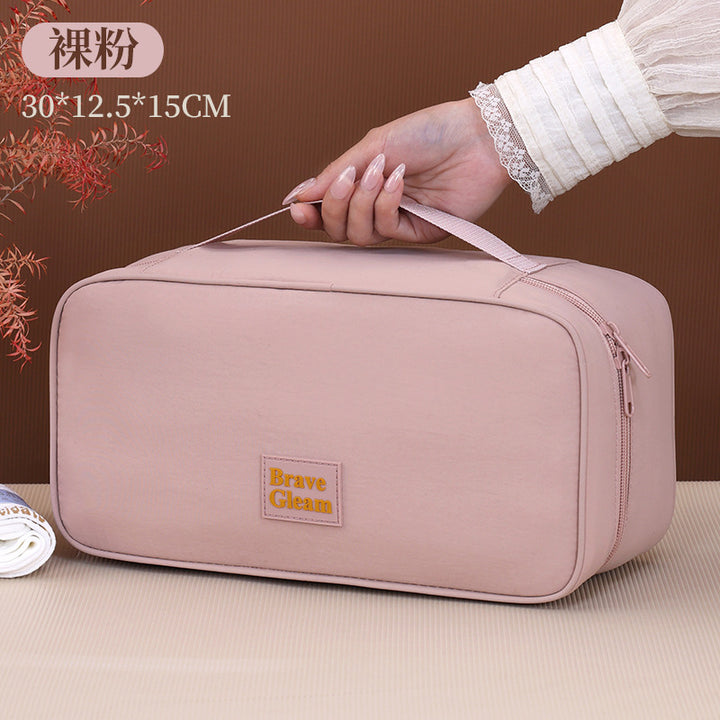 Cosmetic Transport Bag With Elegant And Practical Interior Compartment System Bowlift