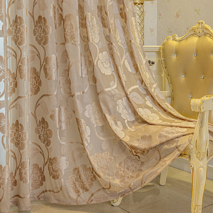 WoFloral Sheer Curtain Panel Bowlift
