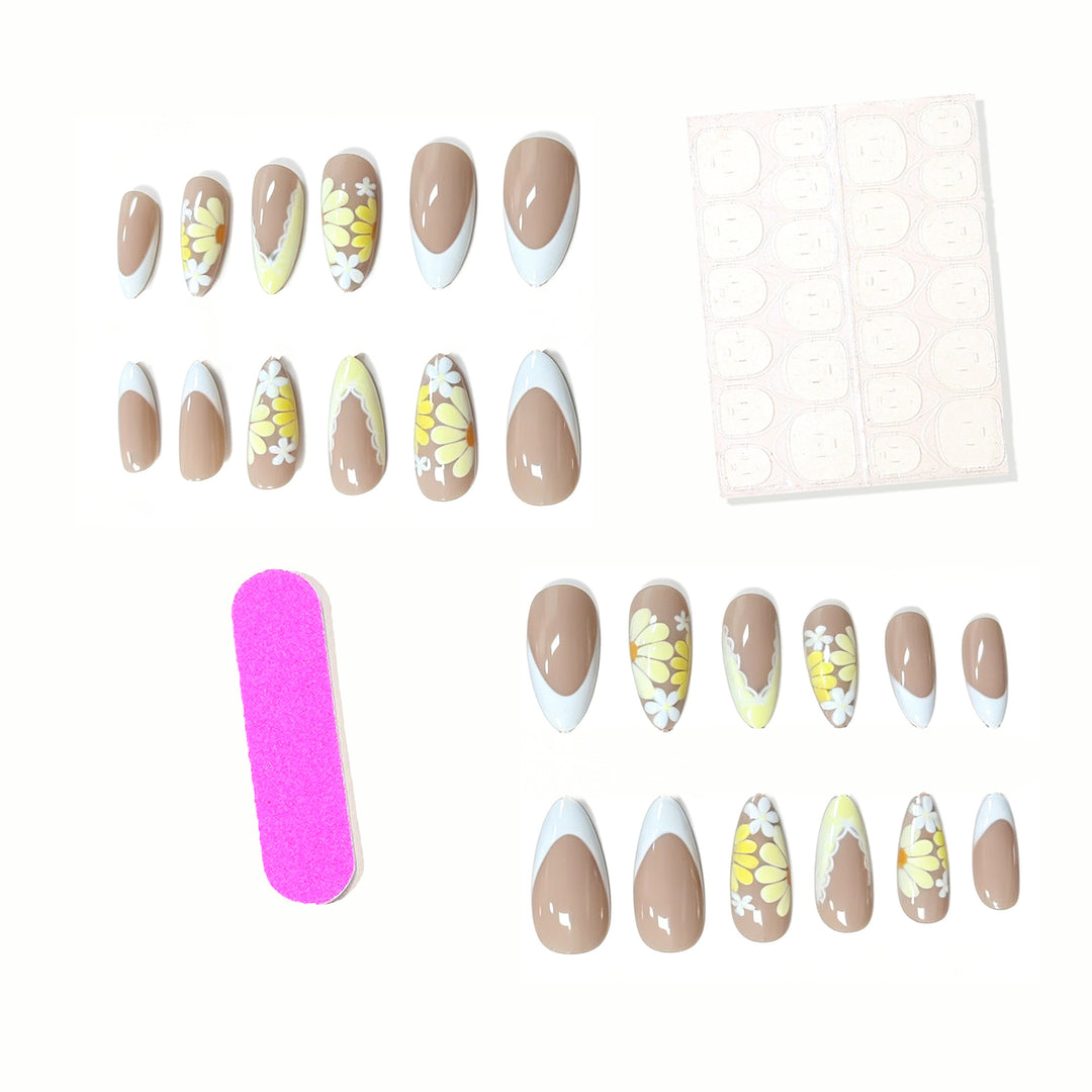 Floral French Tip Nail Art Enhancements Bowlift 1789915430