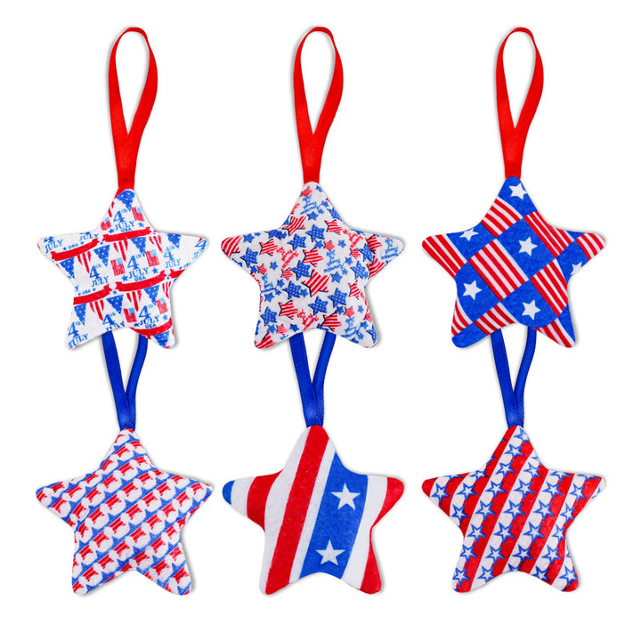 Unisex star-shaped hanging decoration made of soft felt with US flag pattern Bowlift