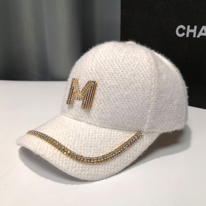 Women's Luxury Embellished Fleece Baseball Cap Bowlift
