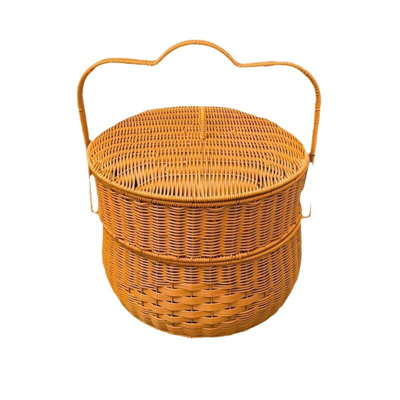 Rustic Handwoven Storage Basket Bowlift