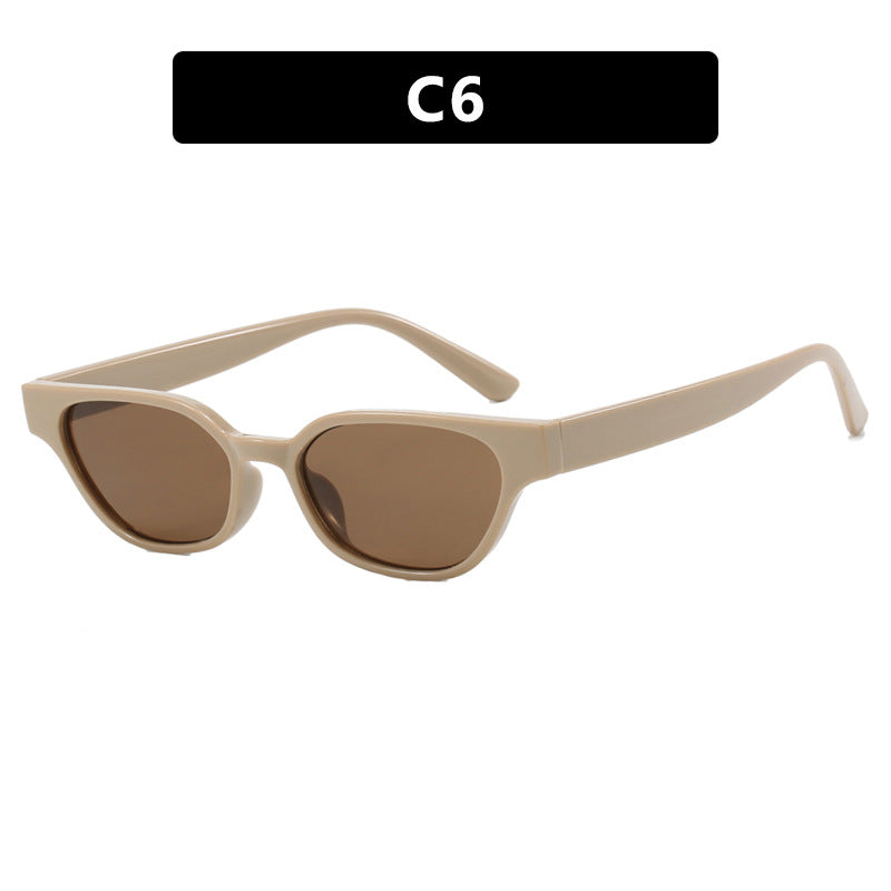 Women's fashionable sunglasses with curved frame and brown lenses Bowlift