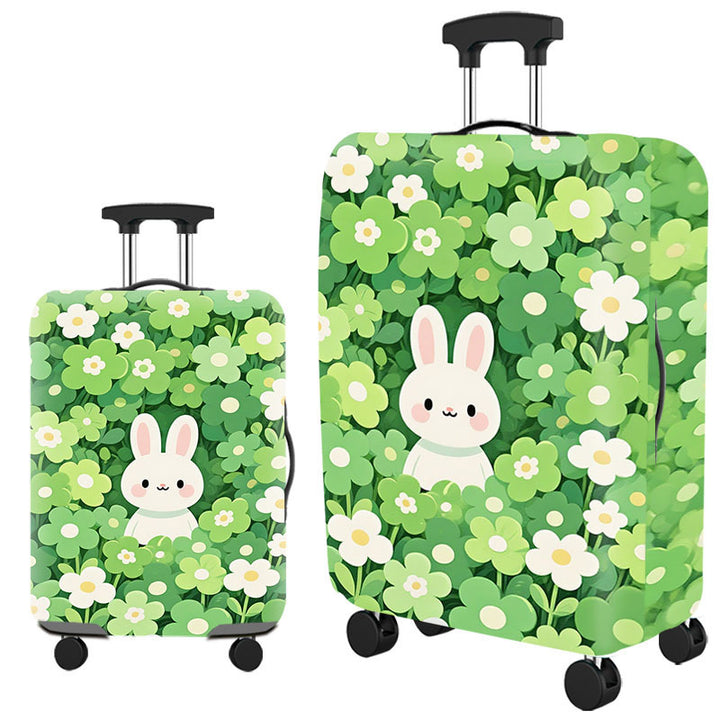 Tropical Leaf Print Hard Shell Luggage Bowlift