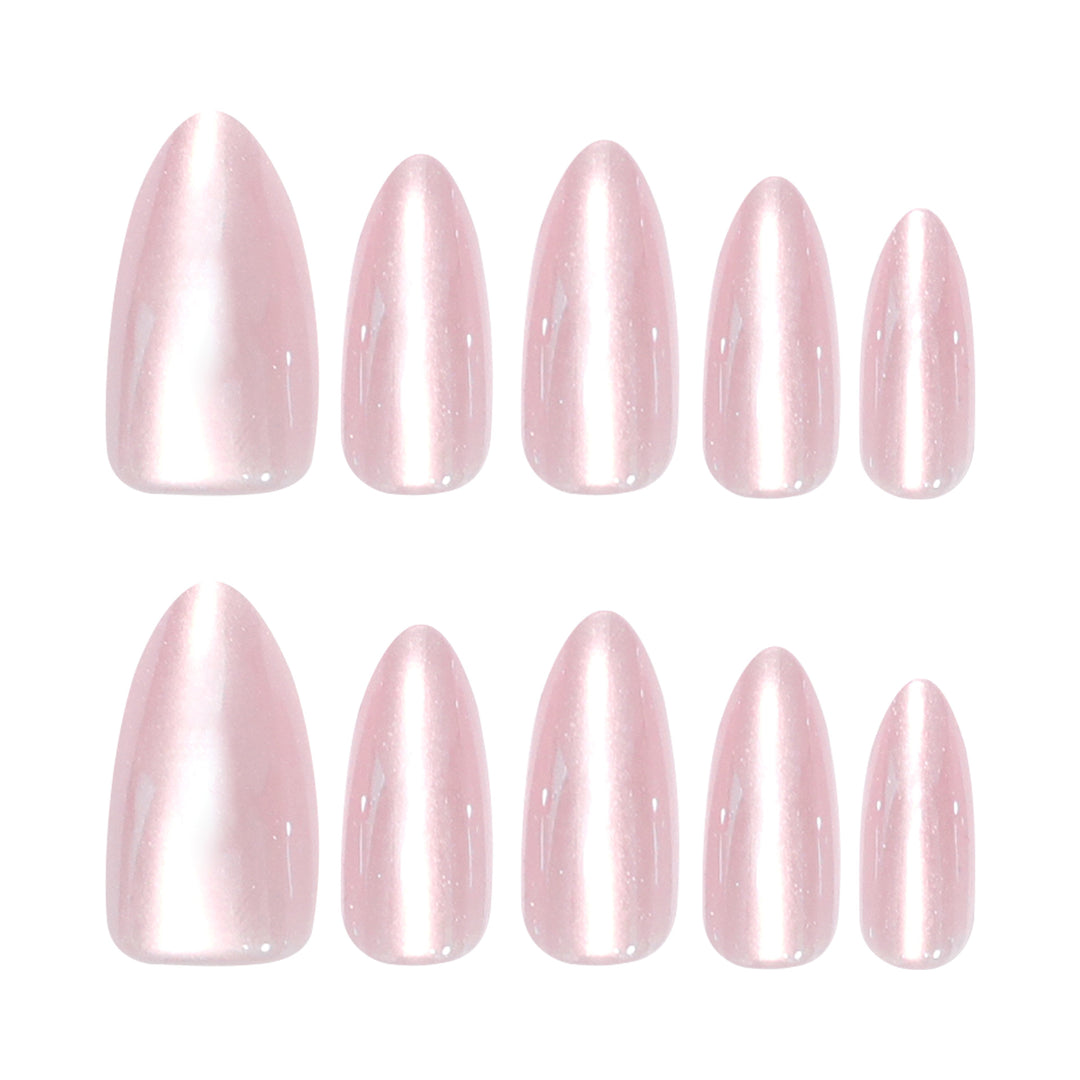 Artificial Press-On Nails with Elegant Tip Accent Bowlift