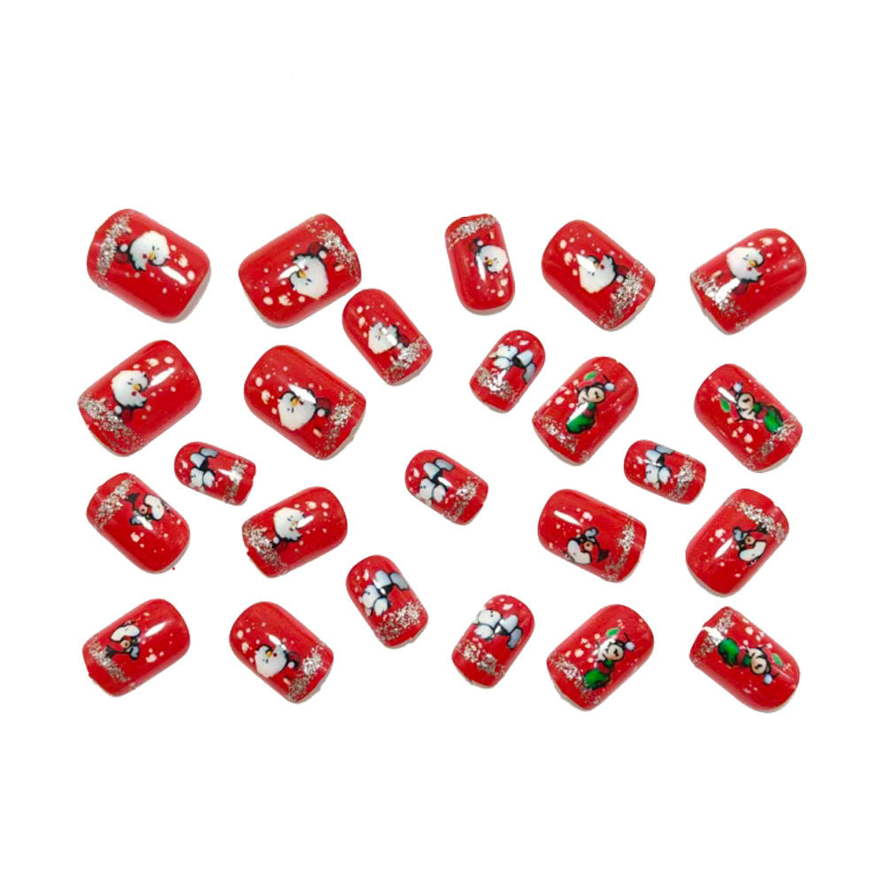 Acrylic nail set with festive Christmas designs Bowlift