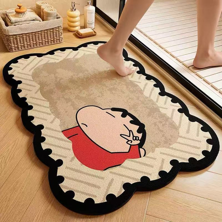 Cartoon-Themed Plush Bath Mat