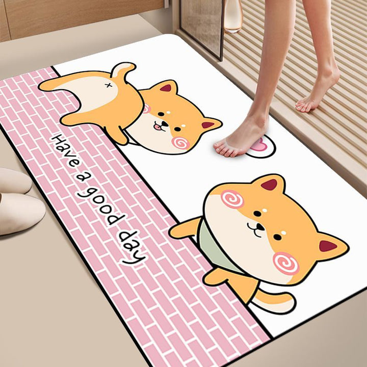 Cartoon Dog-Themed Bath Mat Bowlift