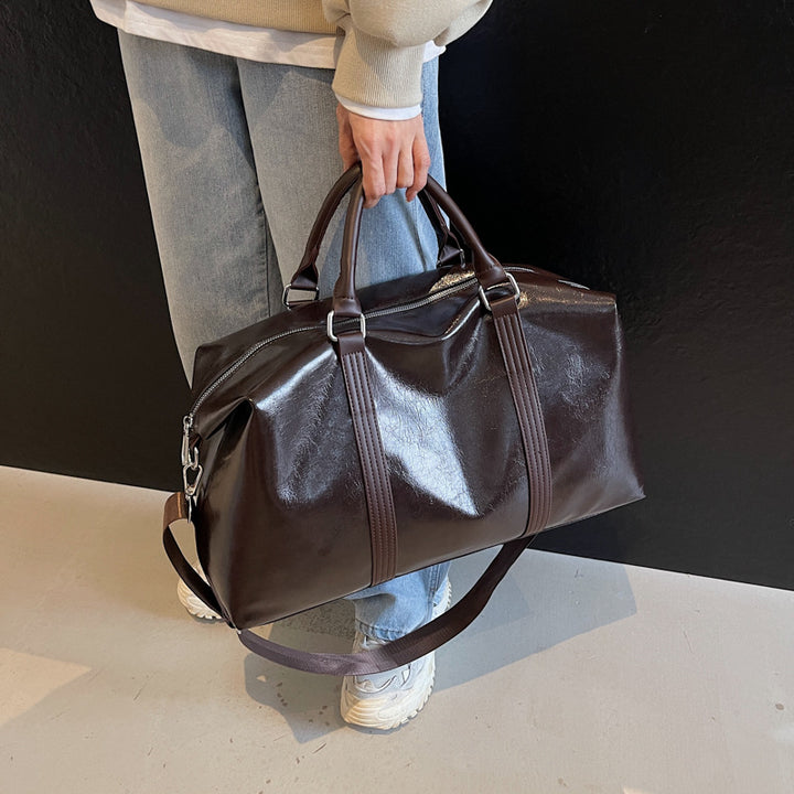 Premium Leather Weekend Duffel Bag Bowlift